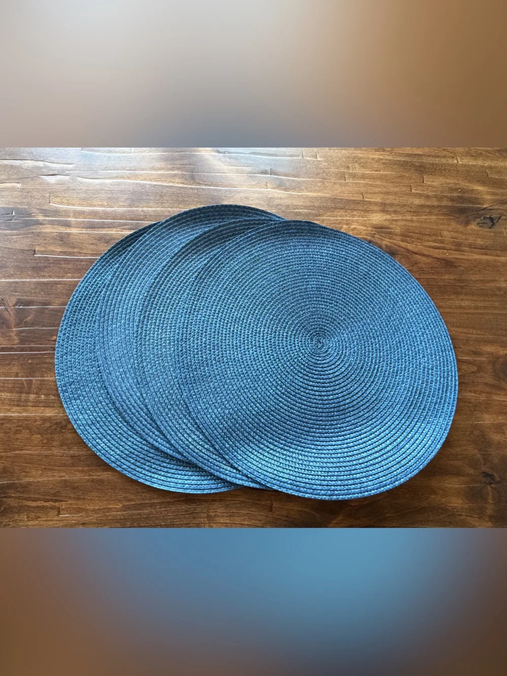Round Woven Placemats in  Blue